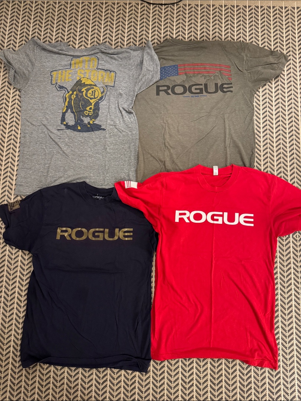 Rogue T‑Shirt Lot- Red, Navy, Olive, Heather Gray